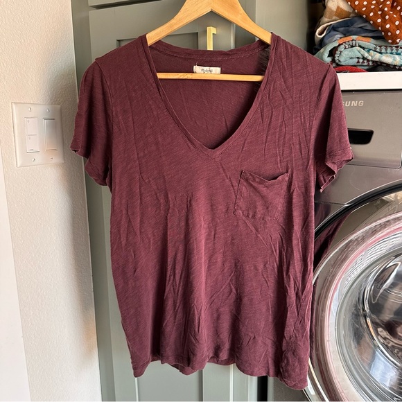 Madewell Tops - Madewell Maroon V Neck